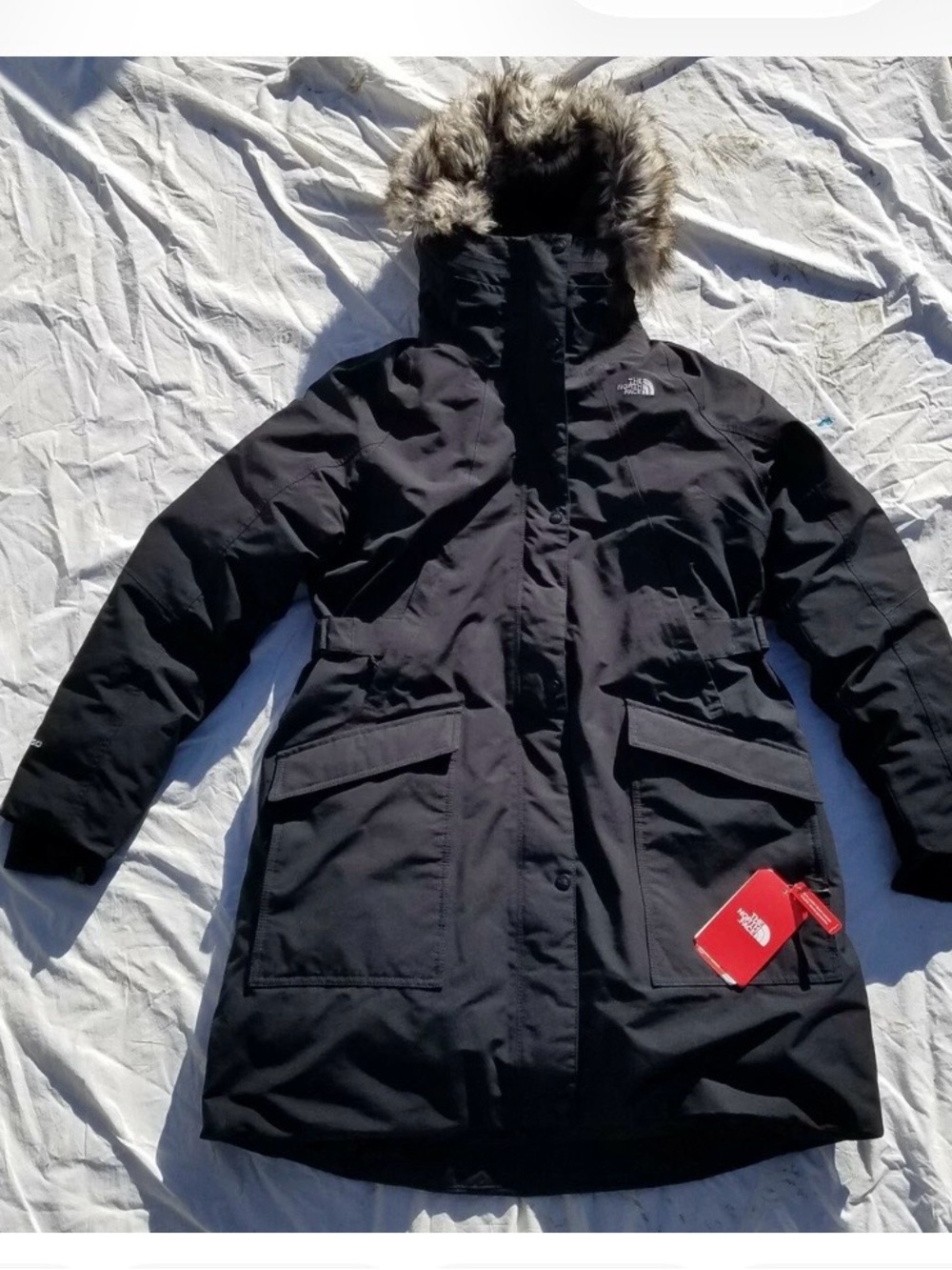 The North Face Women's Black Insulated Parka with Faux Fur Hood